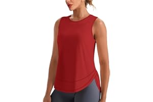 Jescakoo Workout Tank Tops for Women Sleeveless Athletic Running Shirt Loose Fit Gym Clothes S-2XL