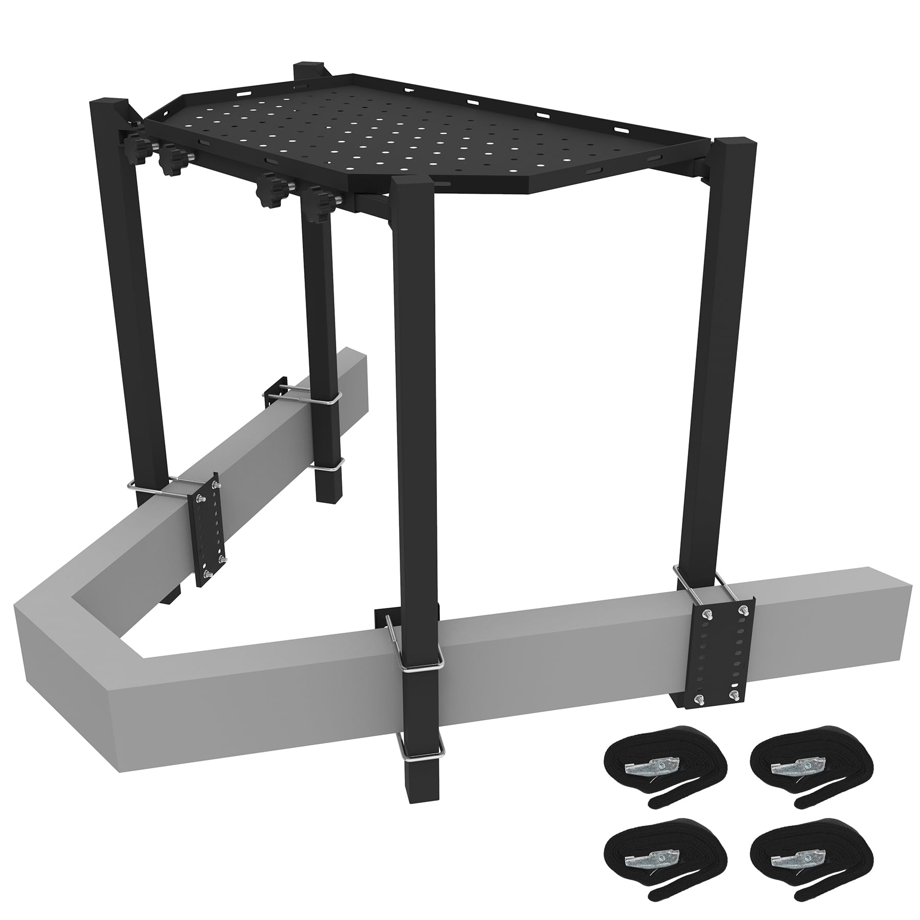 Photo 1 of Neorexon Adjustable Trailer Tray, RV Generator Rack for Travel Trailer, A-Frame Cargo Carrier Hold up to 300LBS, Generator Storage for RVs and Campers-Black