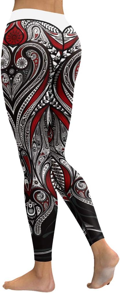 Electronics Red, M High Waist Yoga 