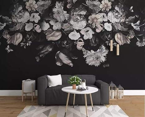 Amazon 壁紙 ヨーロピアン壁紙 レトロ 手描き 花柄 テレビ背景 壁 ホーム装飾 リビングルーム 寝室 3d壁紙 Quxmua 壁紙