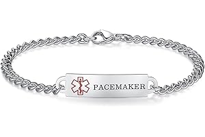 AOAMID 6.5"-8.5" Medical alert id bracelets for Women Men Stainless steel Medical Emergency Bracelets Free engraving