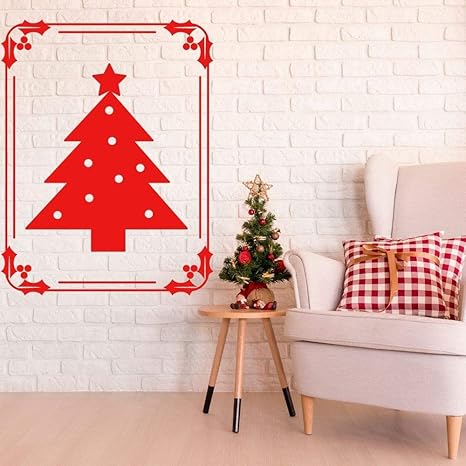 Amazon クリスマスツリーウォールステッカーデカールクリスマスステッカーホームリビングルーム壁アート装飾74 97センチ ウォールステッカー オンライン通販