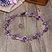 FRCOLOR Flower Headdress for Women,10pcs Purple Rose Flower Wreath Headband with LED Light Crown for Festival Wedding Party