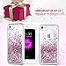Caka Glitter Case for iPhone SE 2020 2022 5G Case for Women Girls Glitter Bling Liquid Flowing Sparkle Glitter Case for iPhone 7 8 (4.7 inch) (Rose Gold)