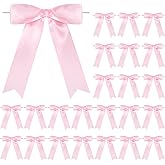 Riceshoot 24 Pcs Satin Ribbon Twist Tie Bows 5x7'' Large Decorating Ribbon Gift Bows for Gift Wrapping Champagne Bottle Cake 