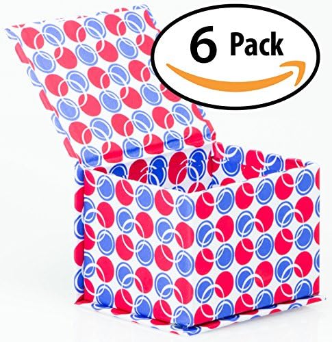 Designer Magnetic Closure Gift Box 4 x 3.5 x 3, Pack of 6 - Bright, Colorful Fabric Covered Fiberboard Box is Extra Sturdy with Strong Magnet Closer. Perfect for Gifts, Crafts, or Desktop Storage.