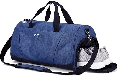 KASIBON Gym Bag with Shoes Compartment, Wet Pocket, Travel Duffle