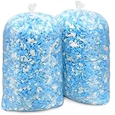 Hem Dgpsy 10lbs Shredded Memory Foam Filling, Blue and White Bean Bag Filler, Soft Pillow Stuffing Refill for Couch, Cushion, Dog Bed, Pouf, Arts and Crafts