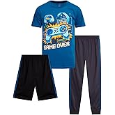 Pro Athlete Boys Pants Set - 3 Piece Active Short Sleeve Graphic Tees Athletic Shorts and Jogger Sweatpants for Boys