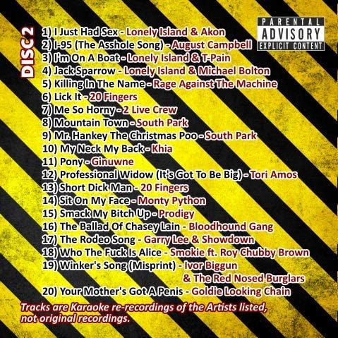 X-RATED KARAOKE CD+G (CDG) Disc Pack. 40 of the Rudest and Funniest Songs Ever! Mr Entertainer Big Hits. EXPLICIT LYRICS - Image 4