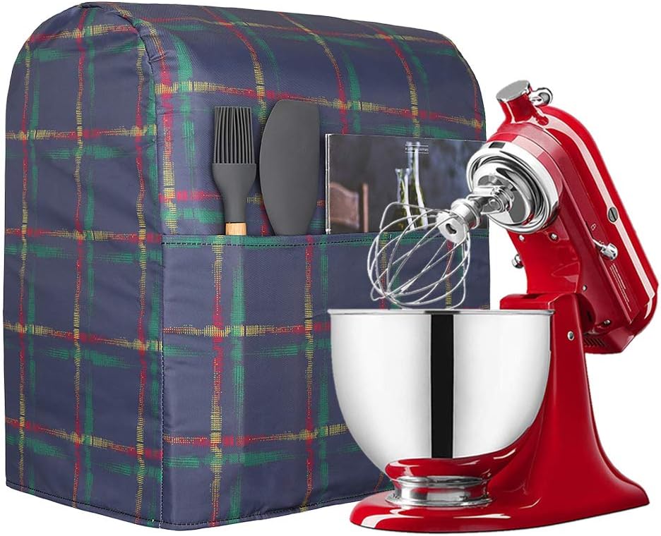 5-8 Quart Kitchen Aid Mixer Cover Accessory, Stand Mixer Attachments Cover with Pockets, Mixer Dust Cover Compatible with Kitchenaid Mixers, Hamilton Mixers, Fits All Tilt Head & Bowl Lift Models