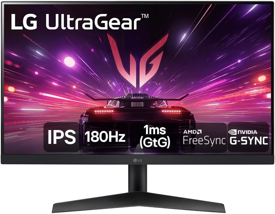 Monitor Gamer LG UltraGear 24" Full HD 180Hz | 24GS60F-B, IPS, 1ms (GtG), NVIDIA® G-SYNC®, AMD FreeSync™, HDR10, sRGB 99%, HDMI, DisplayPort