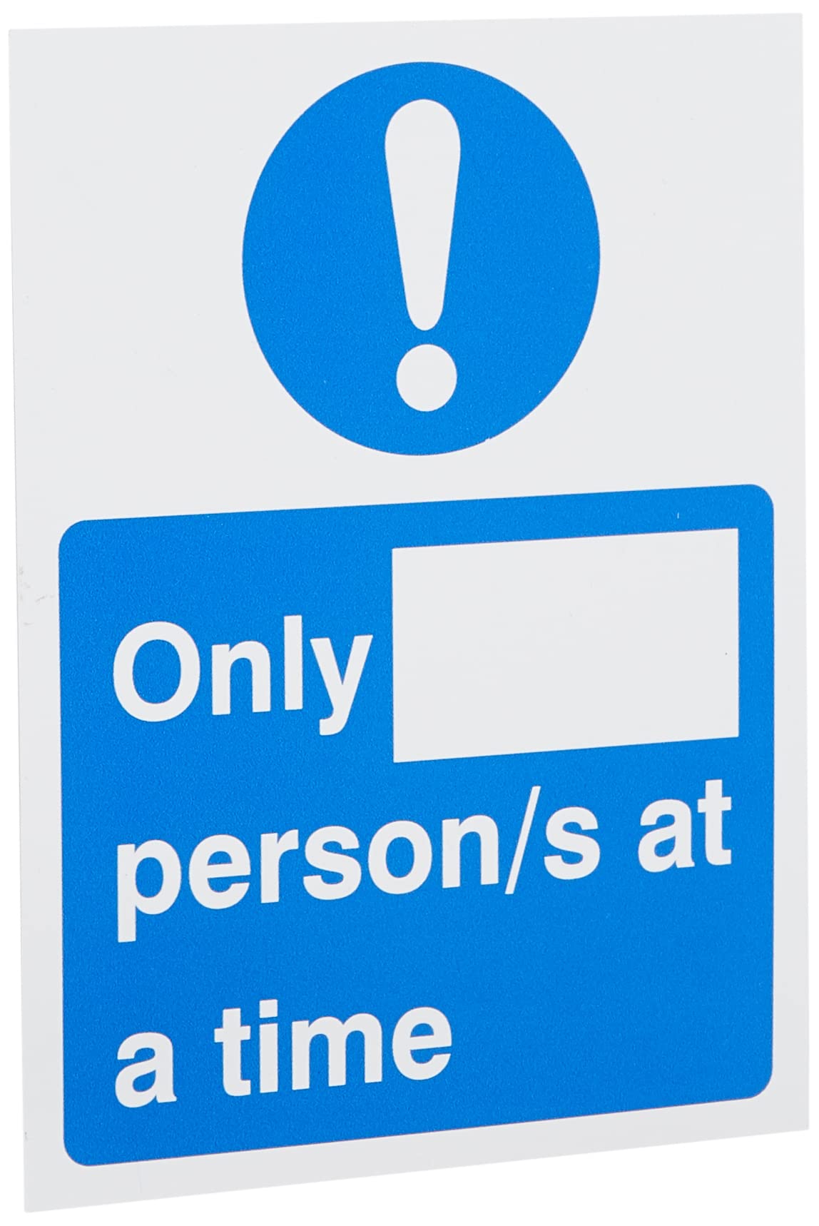 SECO"Number of Persons", 150x200mm Semi-Rigid Plastic Sign, Blue/White