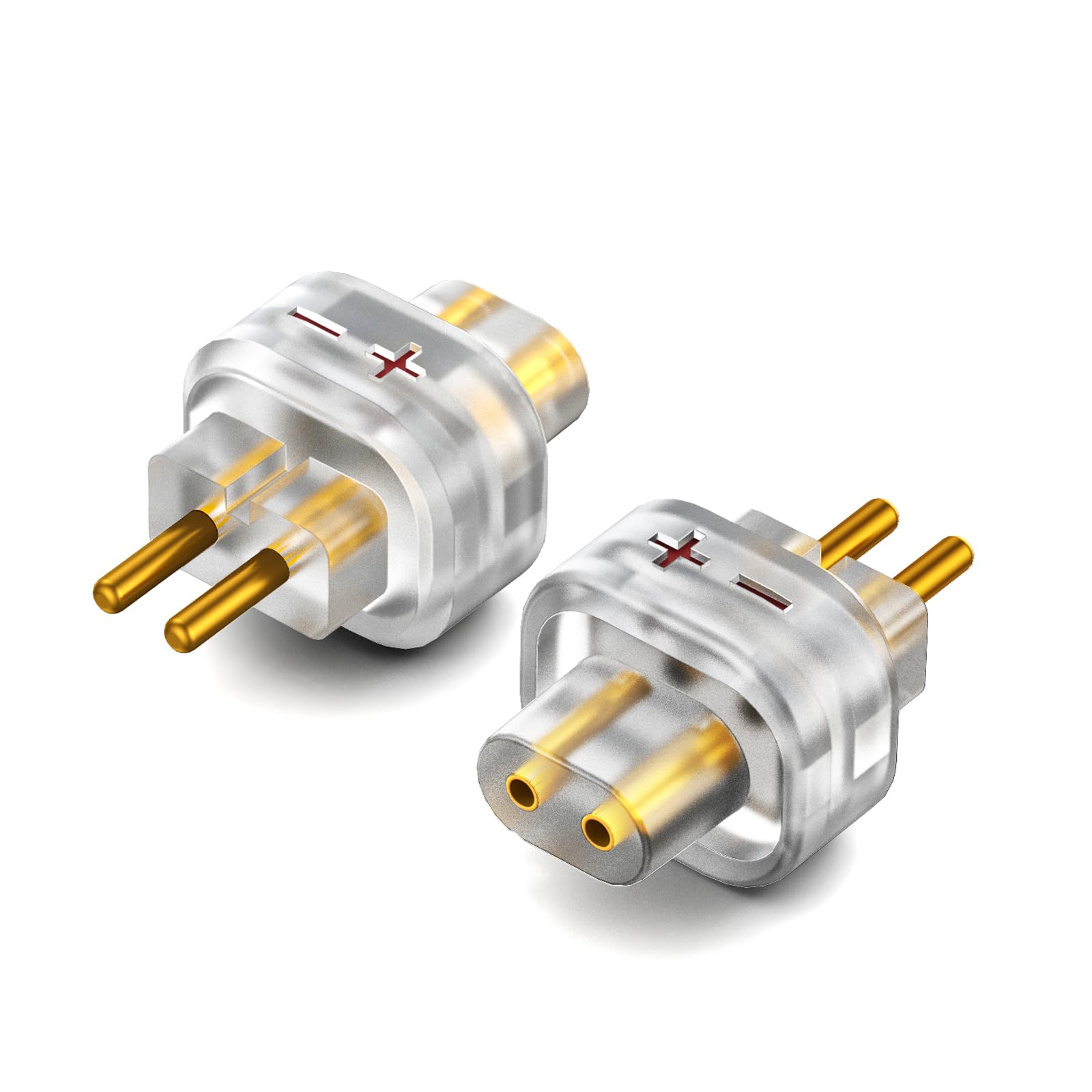 okcsc QDC to 0.78 2 Pin Male Adaptor Work for 0.78/0.75 2 Pin Cable Connected with SHUOER CONDUCTOR/SINGER/SOLOIST/EJ07/TAPE PRO/KZ:BA10/AS10/ZS10/ZSR/ZST/ED12/ES3/ES4/IM2 Clear