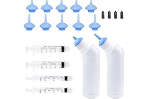 XUANDA Kitten Puppies Bottles for Nursing Kit,Pet Feeder Bottle with Feeding Nipple and Syringes for All Breed of Puppies Kittens and Other Animals (Blue)