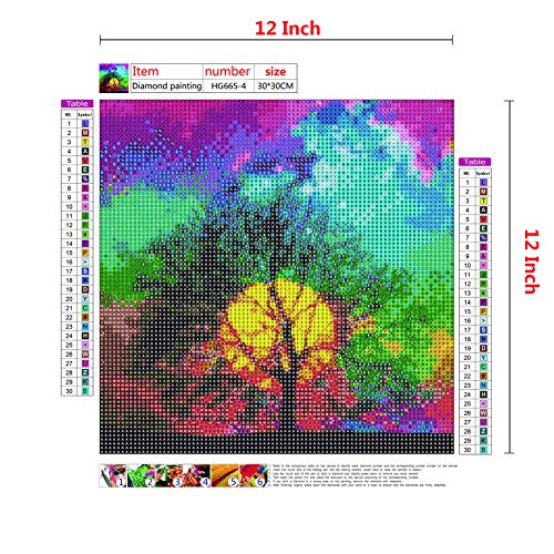 5D Diamond Painting Kit, 4 Pack Moon Pictures Full Drill DIY Diamond Rhinestone Painting Kits for Home DÃ©cor 12 X 12 Inch
