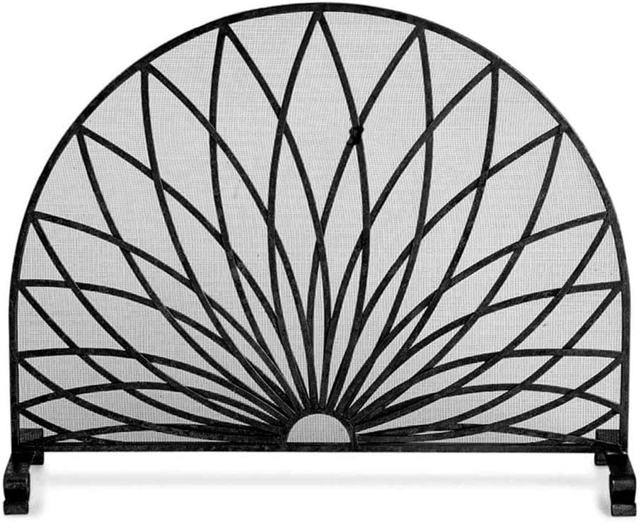 Hh Plow Hearth Flat Guard Fireplace Screen Gold Finish Color Gold Solid Wrought Iron Frame With Metal Mesh Free Standing Spark Guard Diy Tools Fireplaces