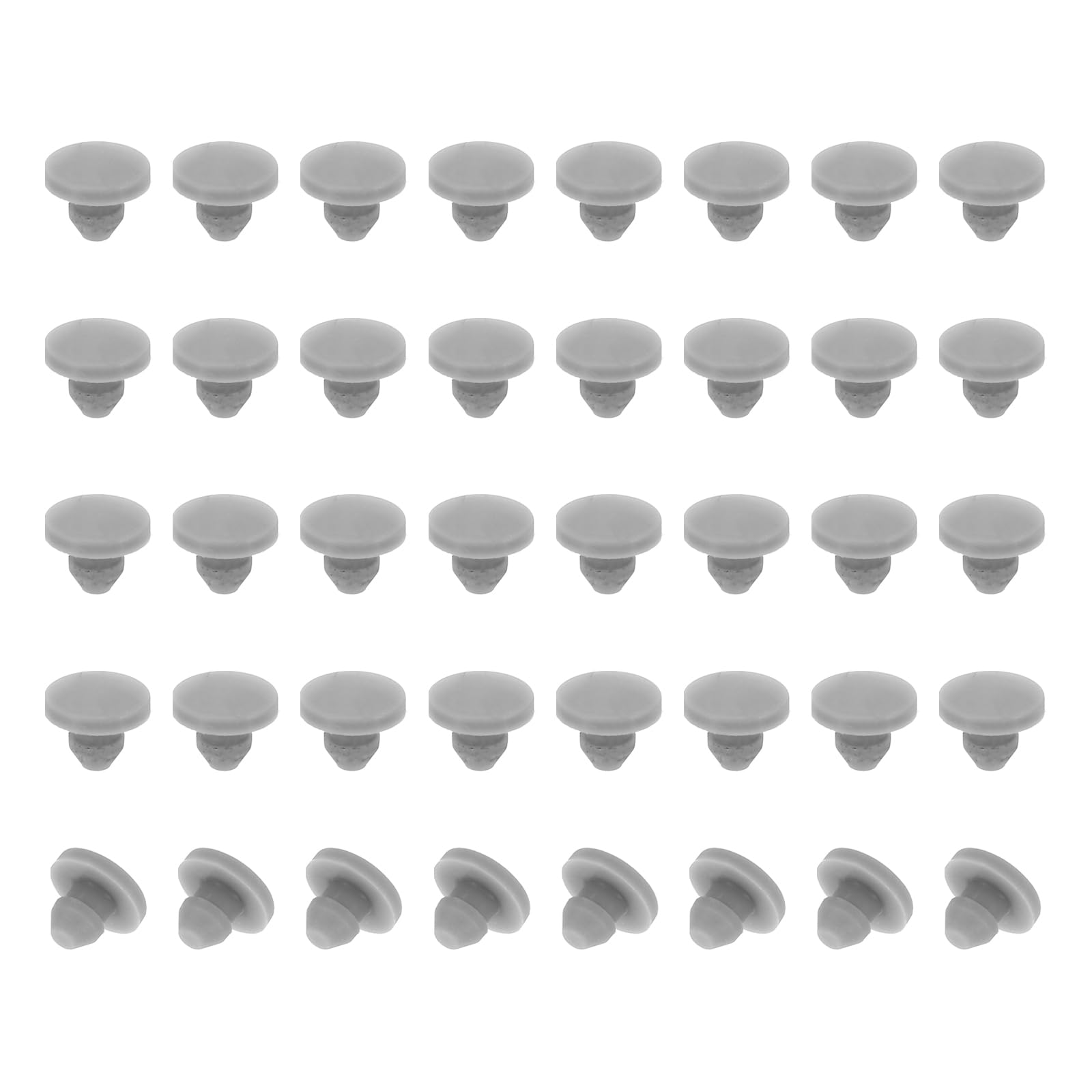 Photo 1 of PATIKIL 3.5mm Diameter Silicone Hole Plug, 40 Pcs Round Snap in Type Locking Furniture Button Protective Cover Cap Head Fit for 3.5mm Hole for Seal Bulkhead Cylinder Hole, Grey