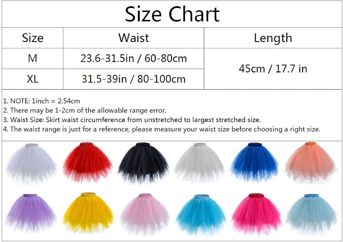 AWAYTR Adult Tutus Skirts for Women - 4 Layers Tutu Skirt for Halloween Costume: Clothing