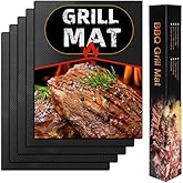 The Koala Kitchen Co.™ BBQ Grill Mats for Outdoor Grill Cooking (5 Pack) Reusable, Non Stick & Dishwasher Safe | High Heat Teflon Grilling Mat Liners for Barbecue | Pads for Gas, Charcoal & Electric