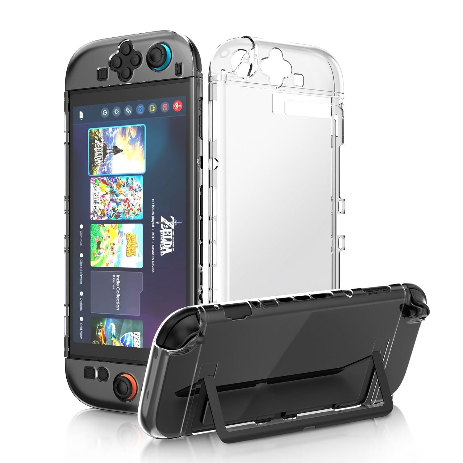 TNP Protective Dockable Case for Nintendo Switch 2, Slim Hard Shell Cover with Shock-Resistant Corners and Precision Cutouts for Console, Transparent Clear
