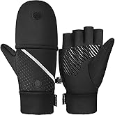 BSTIDOL Convertible Mittens Winter Fingerless Gloves with Thermal Warm Mitten Glove for Cold Weather Warm Polar Fleece for Men & Women Texting Photographing Running