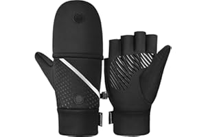 BSTIDOL Convertible Mittens Winter Fingerless Gloves with Thermal Warm Mitten Glove for Cold Weather Warm Polar Fleece for Men & Women Texting Photographing Running