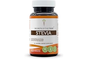 SECRETS OF THE TRIBE Stevia 60 Capsules, 1000 mg, Stevia (Stevia Rebaudiana) Dried Leaf (60 Capsules)