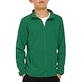 Haloumoning Boys Polar Fleece Jacket Kids Full-Zip Lightweight Long Sleeve Mock Jackets Fall Outwear 5-14 Years