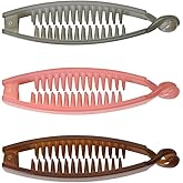 French Barrette Hair Clips Banana Hair Combs for Women Fish Hair Claw Clips Non Slip Banana Barretts for Girls Ponytail Holders Clip Hair Banana Clips for Thick Thin Hair Accessories 3
