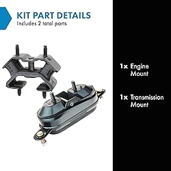 TRQ Engine Motor & Transmission Mounts Kit Pair for