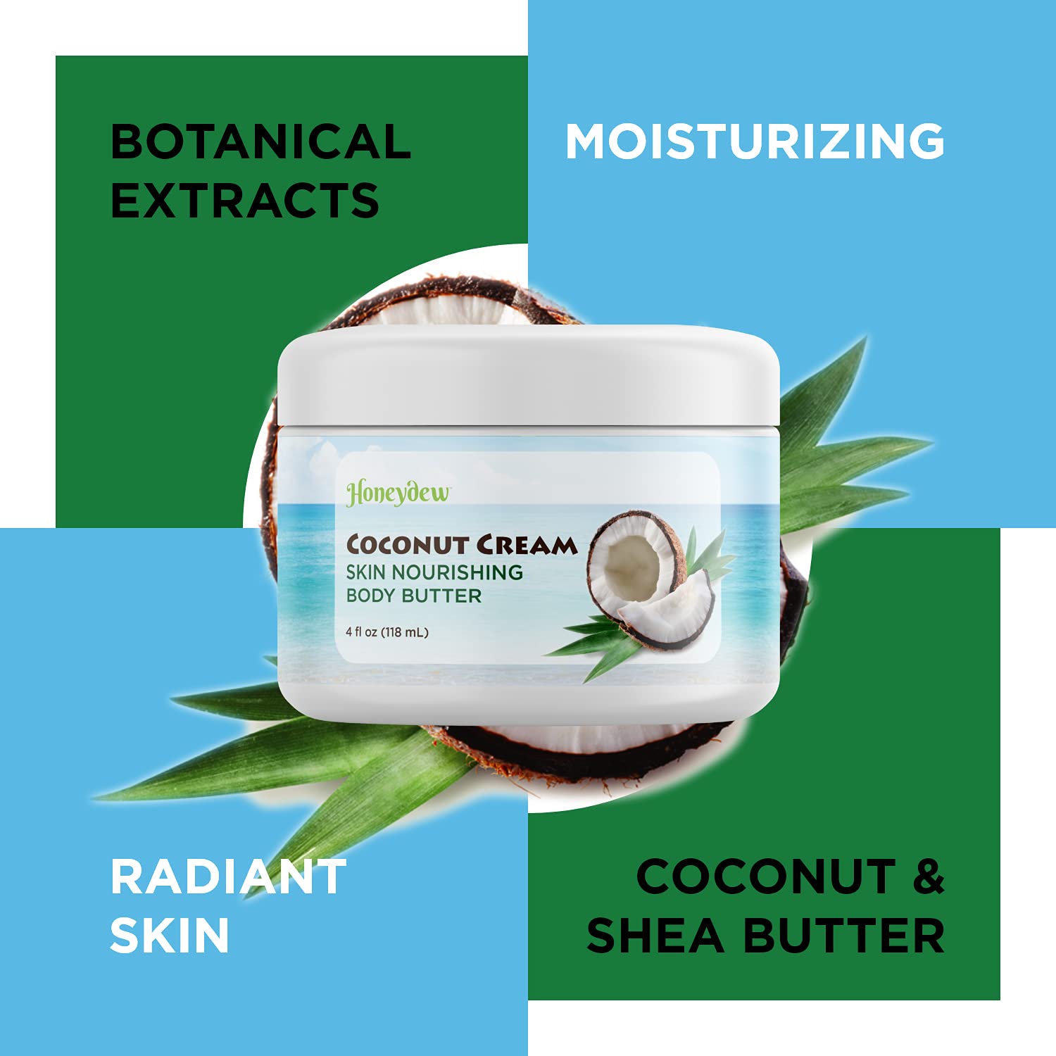 Deep Moisturizing Fragrance Free Lotion - Silicone Free Coconut Body Butter for Women and Mens Very Dry Skin with Silky Smooth Shea Cocoa and Kokum Butters - Unscented Body Lotion for Dry Skin Relief