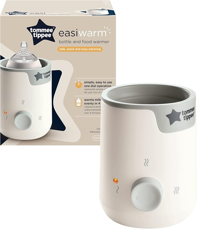 Easiwarm elektrischer Fläschchen- und Beutelwärmer, weiß, körperwarme Babynahrung in Minuten, Auto-Timer, Ein-Wahl-Bedienung