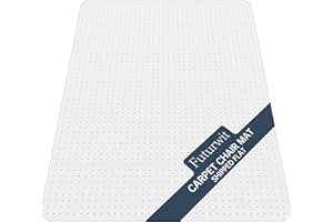 Futurwit Office Chair Mat for Medium Pile Carpeted Floor, Ship Flat 48"x36" Heavy Duty Floor Protector for Desk, Plastic Rolling Clear Floor Mats, Smooth Glide, No Divot, Rectangular