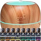 ArtNaturals Aromatherapy Essential Oil and Diffuser Gift Set - (150ml Tank & Top 8 Oils) - Peppermint, Tee Tree, Lavender & Eucalyptus - Auto Shut-off and 7 Color LED Lights – Therapeutic Grade