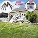 F FiGoal Halloween Giant 23 FT Triangular Mega Spider Web with 3 FT Huge Black Hairy Spider and Super Stretch Cobwebs Halloween Indoor and Outdoor Decorations