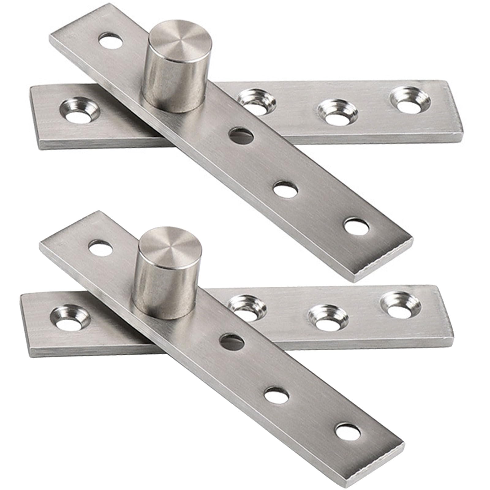 2Pcs Door Hinges 360 Degree Rotation, Durable Stainless Steel Hidden Hinge for Door Cabinet Window, 95mm Concealed Rotating Hardware Fastener, Heavy Duty Up Down Eccentric Shaft Pivot