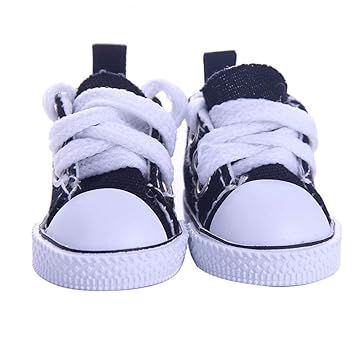 Leoie5CM Fashion Denim Canvas Mini Toy Shoes 1/6 Shoes for 18 Inch Doll Accessories