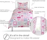Bloomsbury Mill Kids Pillow Cases 2 Pack Hearts Butterflies Pink 50x75cm view 3