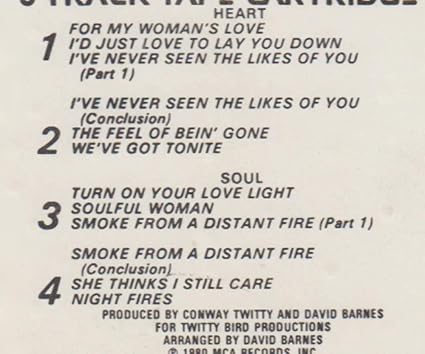 Amazon Com Conway Twitty Heart And Soul 9171 8 Track Tape