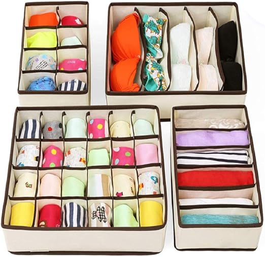 Amazon Com Underwear Organizer 4 Piece Set Drawer Organizer