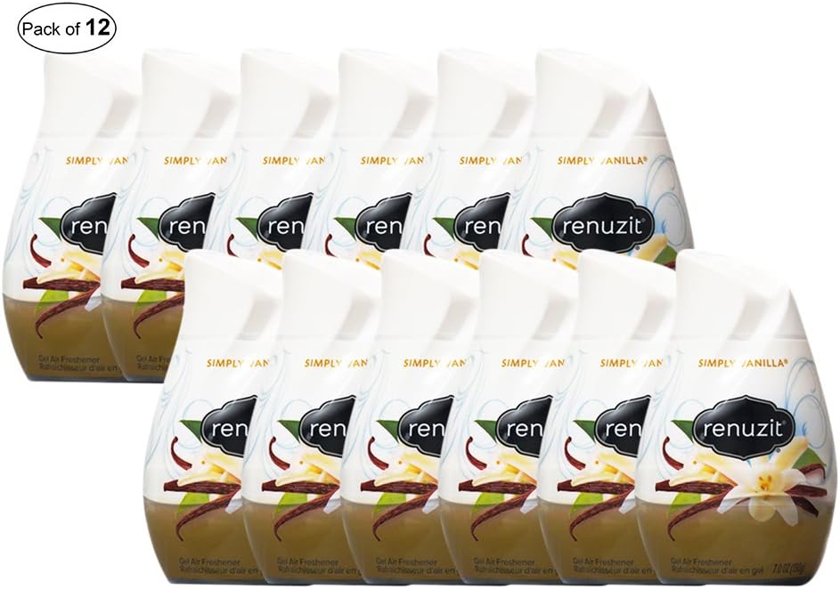 Renuzit Gel Air Freshener Simply Vanilla (198g) (Pack of 12) Amazon