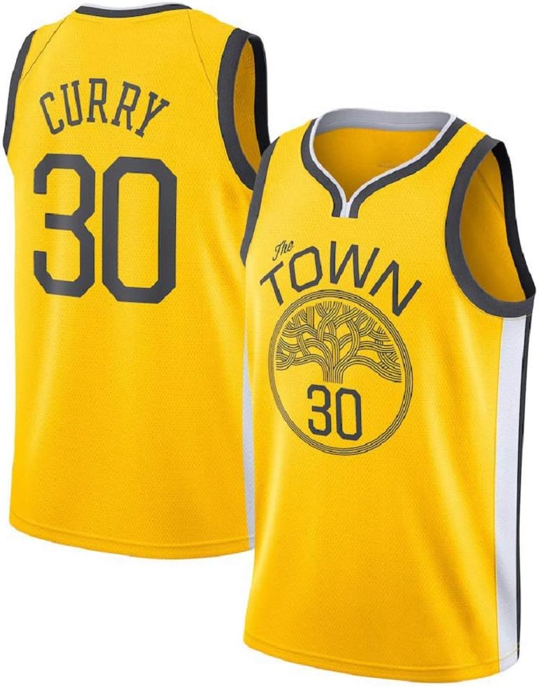 runvian Men's Basketball Jerseys - Stephen Curry #30 Men's Basketball Jersey NBA Golden State Warriors New Jersey Embroidered Fabric Jersey (Size: S-XXL)