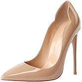COLETER Women's Sexy Pointed Toe High Heels,4.72 inch/12cm Patent Leather Pumps,Wedding Dress Shoes,Cute Evening Stilettos