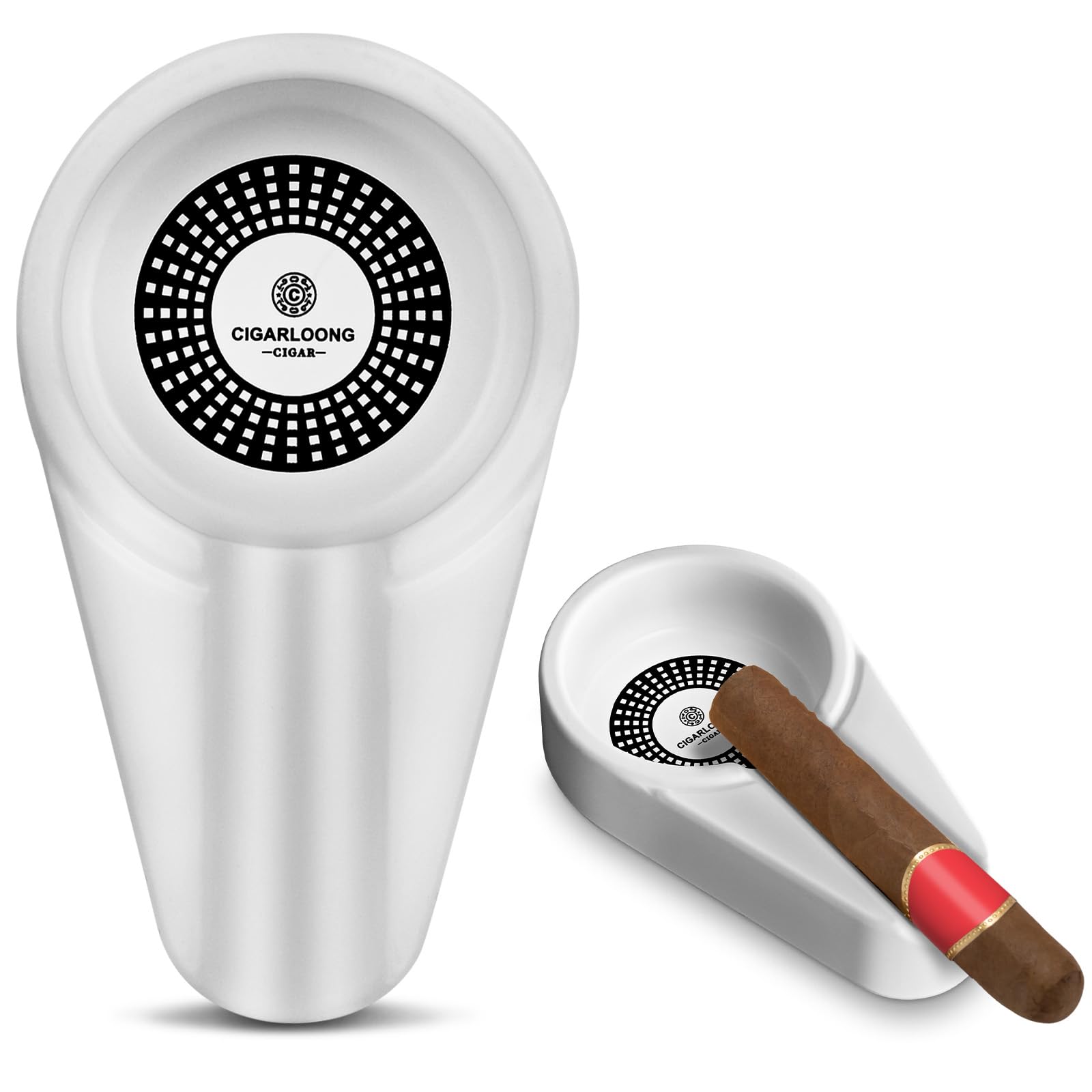 CIGARLOONG Cigar Ashtray Single Large Slot Partable Ashtray for Home and Outdoors