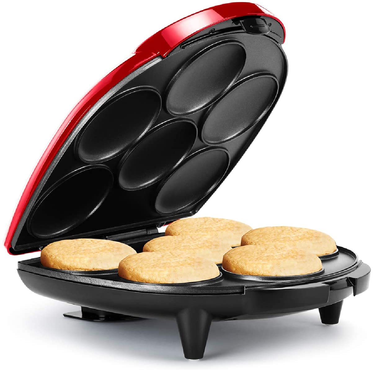 Holstein HousewaresHousewares Non-Stick Arepa Maker ,Metallic Red New