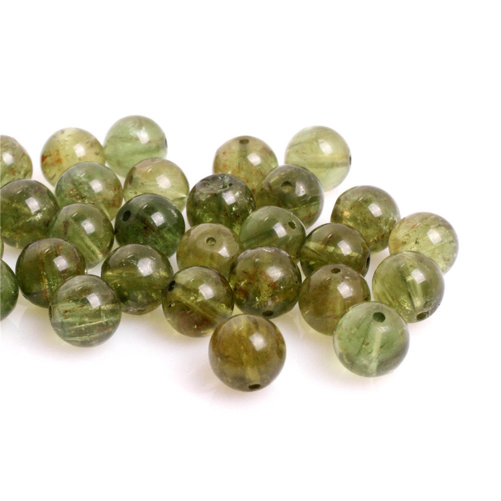 Round Natural Green Apatite Beads for Jewellery Making (7MM/30 pcs)