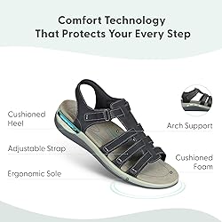 Orthofeet Women's Orthopedic Black Leather Amalfi