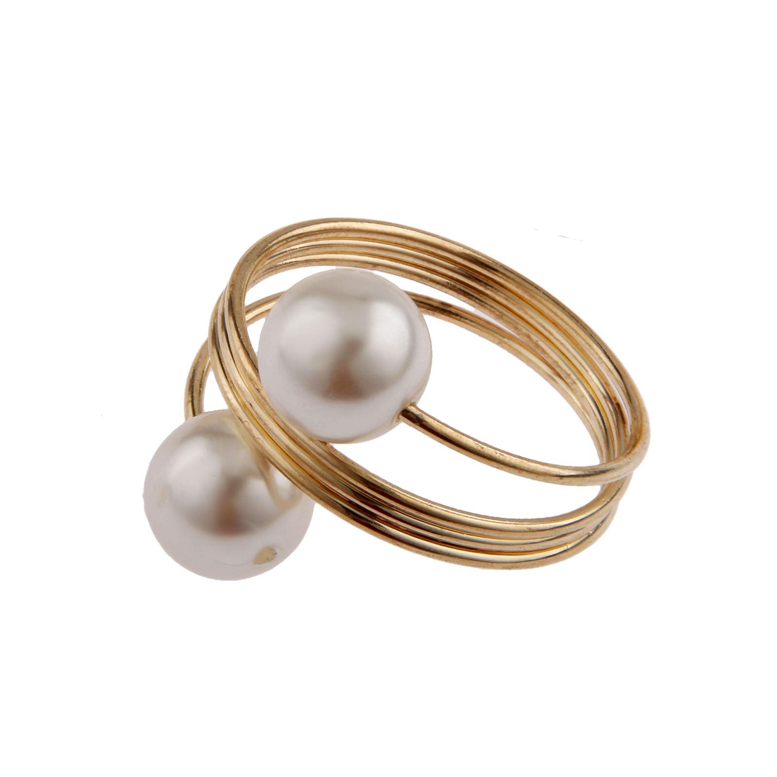 10Pcs Pearl Napkin Ring Napkin Holder Buckle Serviette Buckles for Dinning Table Wedding Party Christmas Home Kitchen