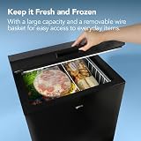 Igenix IG100B Freestanding Chest Freezer 99 Litre Black with Basket view 4